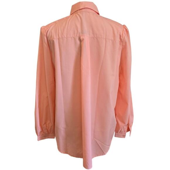 Storet NWT Women's Coral Padded Shoulder Button-up Blouse Sz S/M - Picture 4 of 8